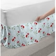 thumbnail image 2 of Floral Bed Skirt, Rhythmic Flowers and Butterflies Hand Drawn Style Illustration Print, Elastic Bedskirt Dust Ruffle Wrap Around for Bedding Decor, 4 Sizes, Baby Blue and Pale Ruby, by Ambesonne, 2 of 2