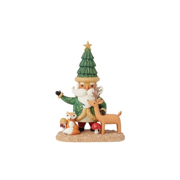 Enesco Izzy and Oliver Santa and Forest Friends Christmas Multicolor Figurine 6.3in H