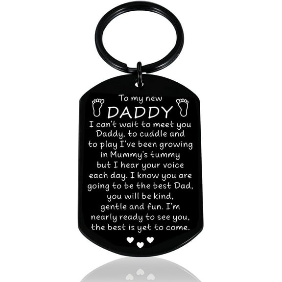New Dad Gifts for Men First Fathers Day Bump Gifts for Expecting Daddy to Be Gifts for Husband from Wife Newborn Baby Shower New Dad Keychain Gift for First Time Dad Gifts from Baby Boy Girl Christmas