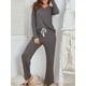thumbnail image 3 of Conjunto de pijamas para mujer, camiseta de manga larga con cuello en V y pantalones largos, ro Irfora Pijamas Mujer, 3 of 7