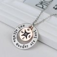 thumbnail image 4 of Wanderlust handstampe Jewelry Travelers Necklace Wanderlust Not All Who Wander Are Lost Inspirational Jewelry compass, 4 of 5