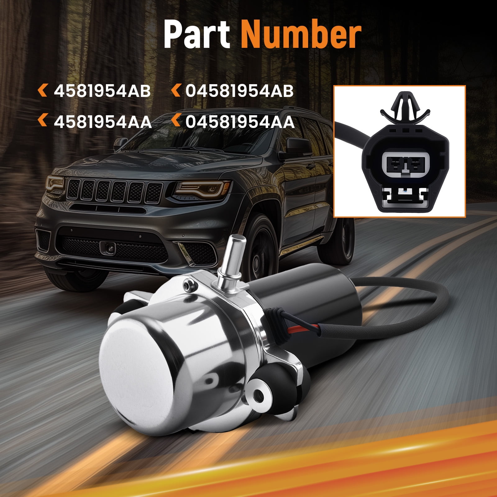 maXpeedingrods Electric Brake Booster Vacuum Pump for Jeep Grand Cherokee 3.0L 3.6L 2016-2019, for Dodge Durango 3.6L 2016-2019, 4581954AB, 4581954AA