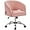 Pink, variant on CRXX Home Office Chair, Faux Leather Desk Chair, Modern Swivel Chair with Tufted Barrel Back, Rolling Wheels for Office,Study, Vanity, Bedroom White