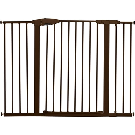 Munchkin Easy Close XL Pressure Mounted Baby Gate for Stairs, Hallways and Doors, Walk Through with Door, 29.5" - 51.6" Wide, Metal, Bronze