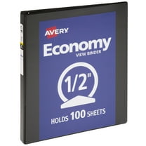Avery Economy View Binder, 1/2" Round Rings, 100-Sheet Capacity, Black (05705)