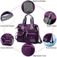 thumbnail image 4 of Sacs à Main pour Femmes à Poignée Supérieure, Imperméables, en Nylon, Sac Fourre-Tout de Travail, Sac Bandoulière, Sacs d'Épaule, Violet, 4 of 4