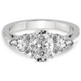 thumbnail image 4 of IGI Certified 5 Carat Oval Shape Lab Grown Diamond Engagement Ring | 14K White Gold | Della Three stone Pear Shape Side Lab Diamond Ring | FG-VS1-VS2 Quality Friendly Diamonds, 4 of 6
