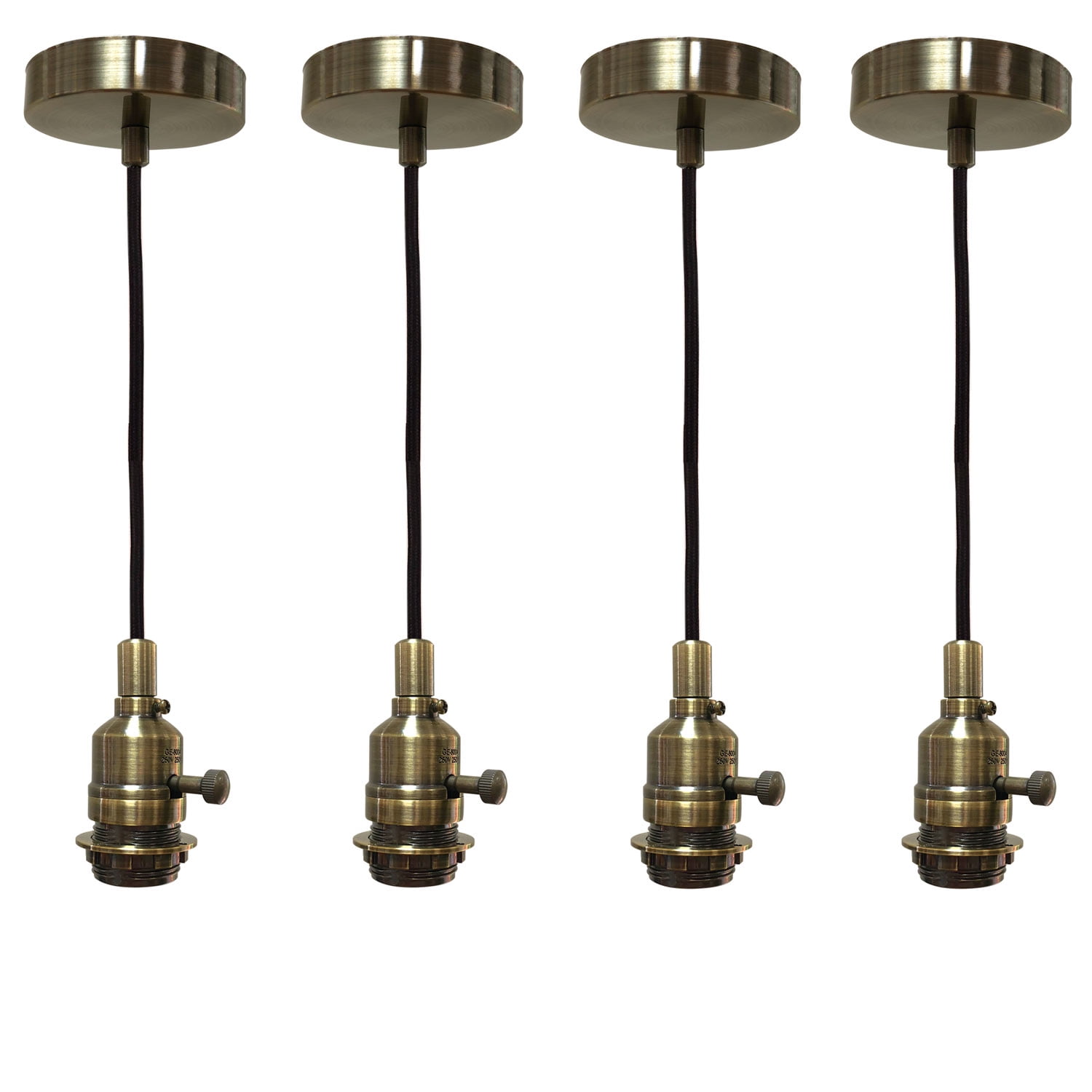 Pendant Socket Lamp Socket Antique Brass Keyless Light Socket Vintage Style 