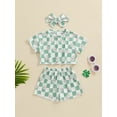 thumbnail image 2 of Bagilaanoe 3pcs Toddler Baby Girl Shorts Set Short Sleeve Floral Print T Shirt Tops + Shorts + Headband 6M 12M 18M 24M 3T 4T Kids Casual Summer Clothes, 2 of 7
