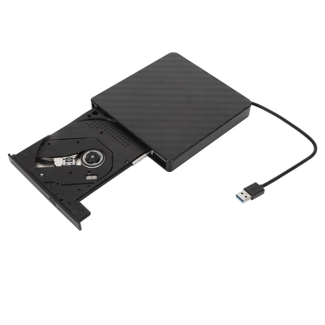 External DVD Drive, Black USB3.0 DVD Writer Plug and Play Low Noise High Speed Data Transfer for PC for Desktop