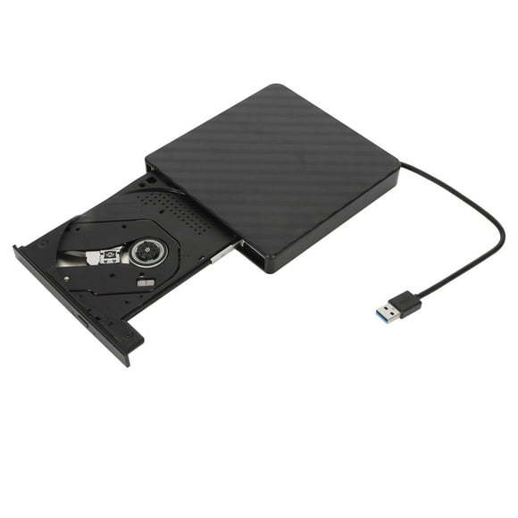 External DVD Drive, Black USB3.0 DVD Writer Plug and Play Low Noise High Speed Data Transfer for PC for Desktop