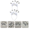 thumbnail image 3 of ColoMX 1 juego 2 piezas hermosas diademas navideñas diademas de estrella y luna de año nuevo (plateado), 3 of 7