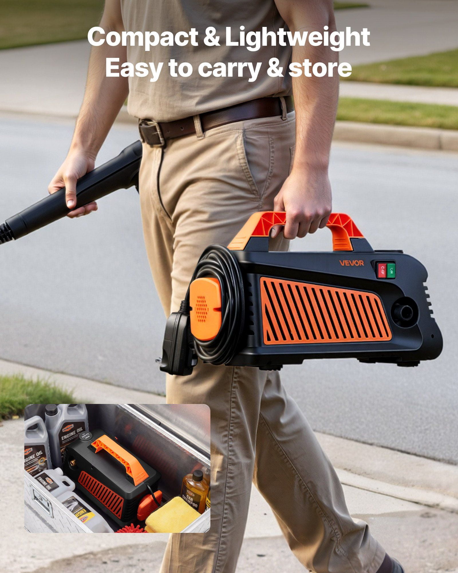 Electric Pressure Washer, 2000 Max PSI 1.59 Max GPM, Portable Power Washer with 4 Nozzles, Metal Extension Wand, Built-in Carry Handle, Compact & Flexible for Cars,Driveways,Patios,Fences,Home