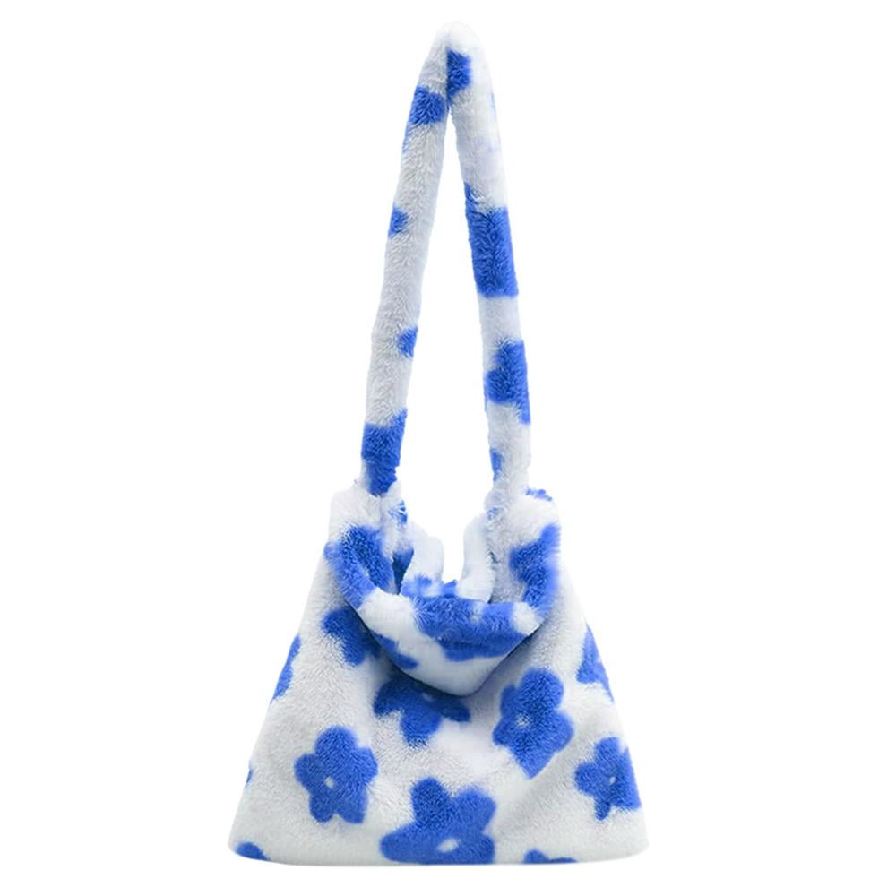 fluffy bag with flowers