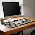 thumbnail image 7 of Big Mouse Pad Black Desk Pad Large Gaming Mousepads Pc Mouse Pads Office Items Non-Slip Rubber Base Waterproof with Stitched Edges 35.4 X 15.7 for Game Office, White Daisies, 7 of 7