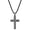 Black, variant on Stainless Steel 26 MM Inlaid White Stone Cross Pendant Necklace for Women Mom Daughter Minimalist Delicate Classic Jewelry Silver