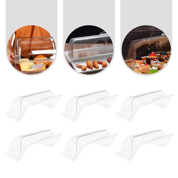 6 Pcs Clear Chafing Dish Covers, Half Size Roll Top Cover, Clear Display Cover for Hotels, Restaurants, Banquets, Parties, Picnics(13× 10.63× 7.08in)