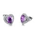 thumbnail image 1 of Pendientes de circón en forma de corazón para mujer, aretes de aguja de plata 925, joyería de declaración de amor de promesa, rosa, moda femenina, 1 of 2