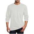thumbnail image 2 of DPTALR Men's Casual Fashion Line Print Round Neck Short Sleeve Pullover T-shirt,White, XXXXL, 2 of 5
