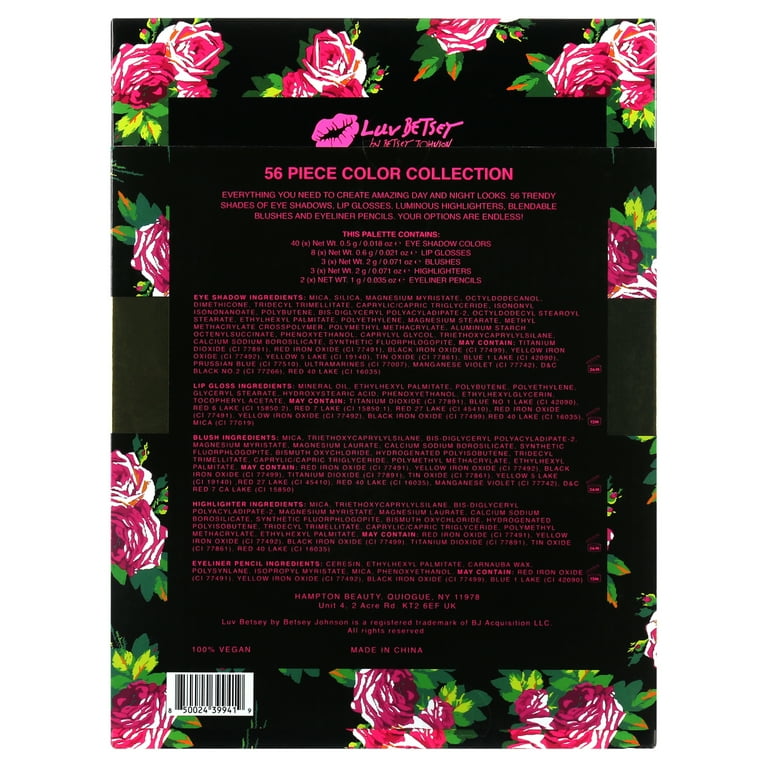LUV BETSEY COSMETICS 56 piece Color Collection Walmart
