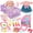 Purple, variant on LINXUXIE Baby Doll Toys Set with Crib, 12" Doll Toys, 24Pcs Dolls Care and Doctor Toy Playset, High Chair, Milk Bottle, Pacifier, Baby Gift for Age 3 4 5 6+ Years Old Girls Boy