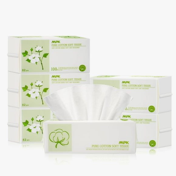 Toalla facial desechable MPK, 100% algodón, 492 unidades