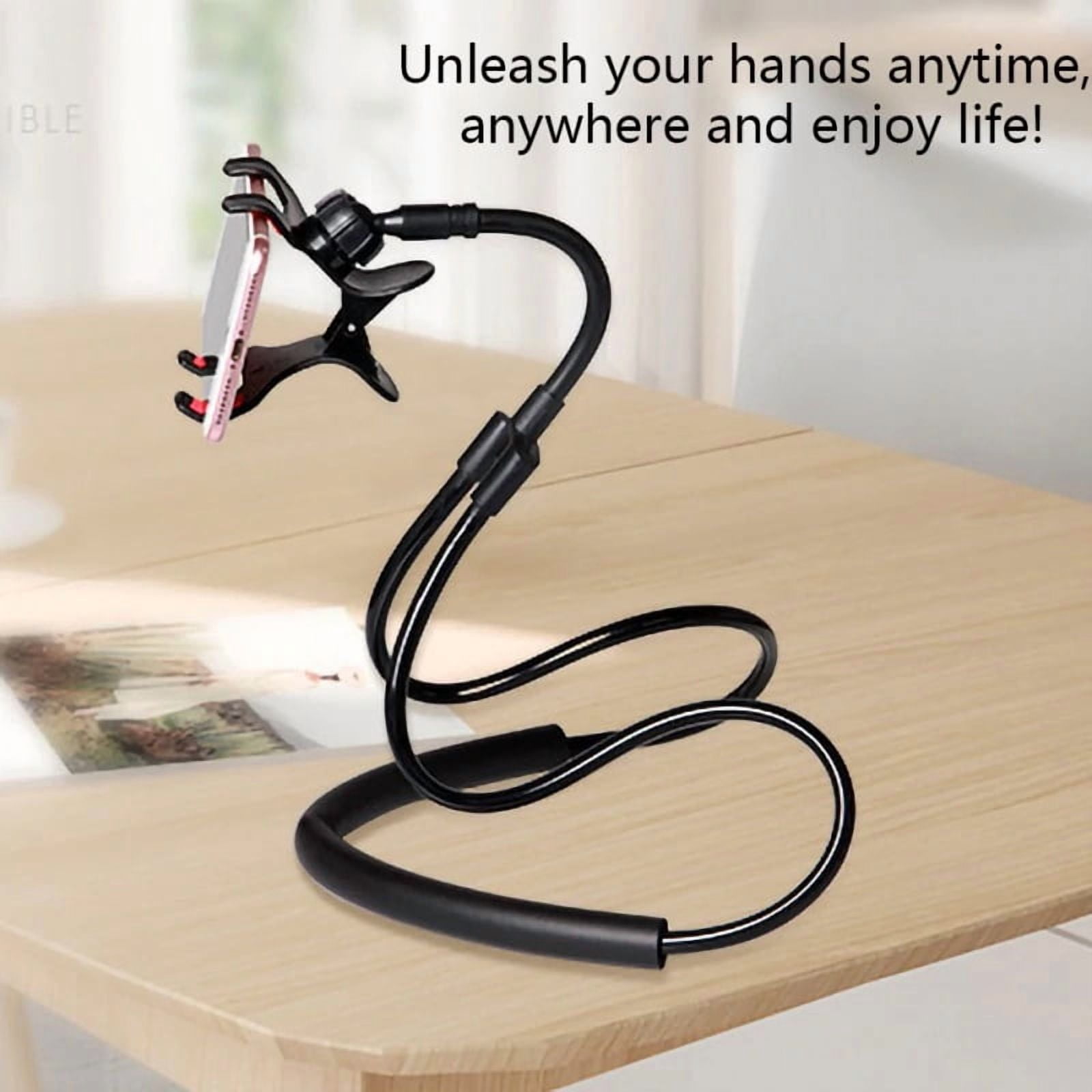 Phone Holder Lazy Neck for iPhone 15/16/Plus/Pro/Pro Max/16e - Stand Desktop Bed Mount Long Gooseneck Flexible For Car Bike Desk Bed