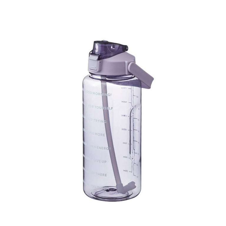 Half Gallon Water Bottle With Time Marker & Straw Bpa Free Large