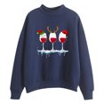thumbnail image 2 of Hauts de Noël en Solde Tendance Femmes Décontracté Noël Ample Col Rond Imprimé Manches Longues T-Shirt Bleu TG, 2 of 3