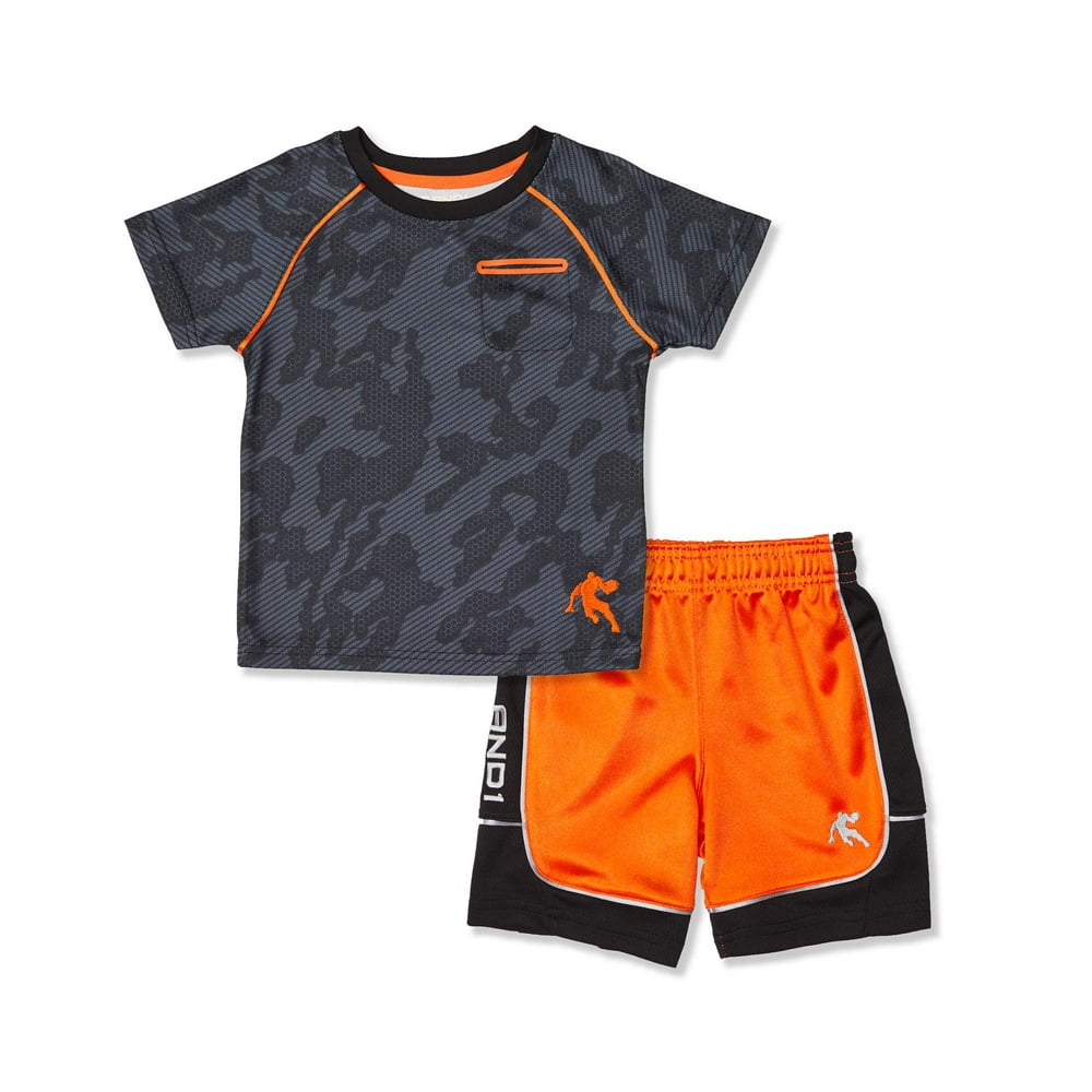 AND1 - Toddler Boy T-shirt & Jersey Shorts, 2pc Active Outfit Set ...