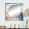 thumbnail image 1 of Designart "Amber And Azure Seashore Sand Blend V" Coastal Beach Sand Square Mirror For Wall Decor - Large Grey Square Printed Wall Mirror Art - Square Coastal Mirror - Wall Mounted Square Mirror, 1 of 5