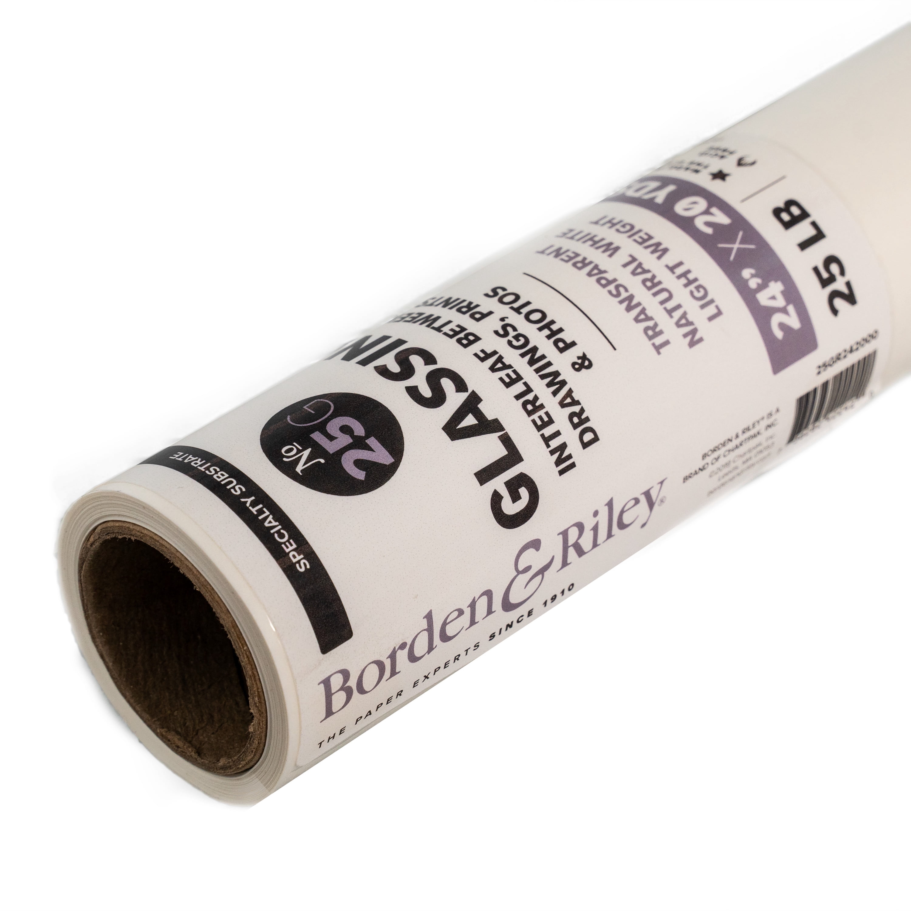 Borden & Riley #25G Glassine Paper Roll, 24 in x 20 yds.