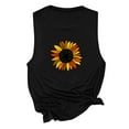 thumbnail image 4 of CEHVOM Womens Tank Tops Casual Loose Fit Plus Size Sunflower Printed Tee Shirts, 4 of 5