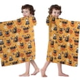 thumbnail image 4 of Cats and Pumpkins Halloween Pattern Hooded Bath Towel，60"x35" for Ages 3 To 12 Kids, Quick Dry Lightweight Soft Microfiber Hood Beach Towel Cover Up for Kids, 4 of 7