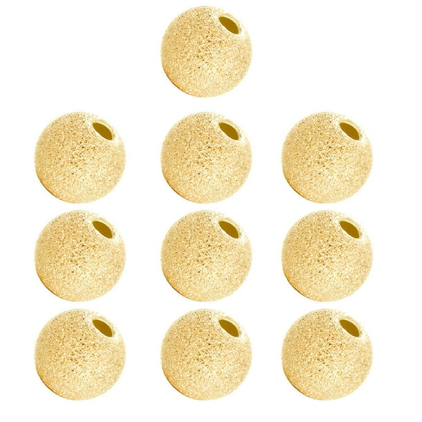 10 piezas de cuentas de bola redondas, cuentas espaciadoras plateadas plateadas, suministros de joyería hechos a mano, accesorios para hacer Ropa, zapatos y accesorios Miscelánea Color dorado 4MM Qarigey AP010775-08B