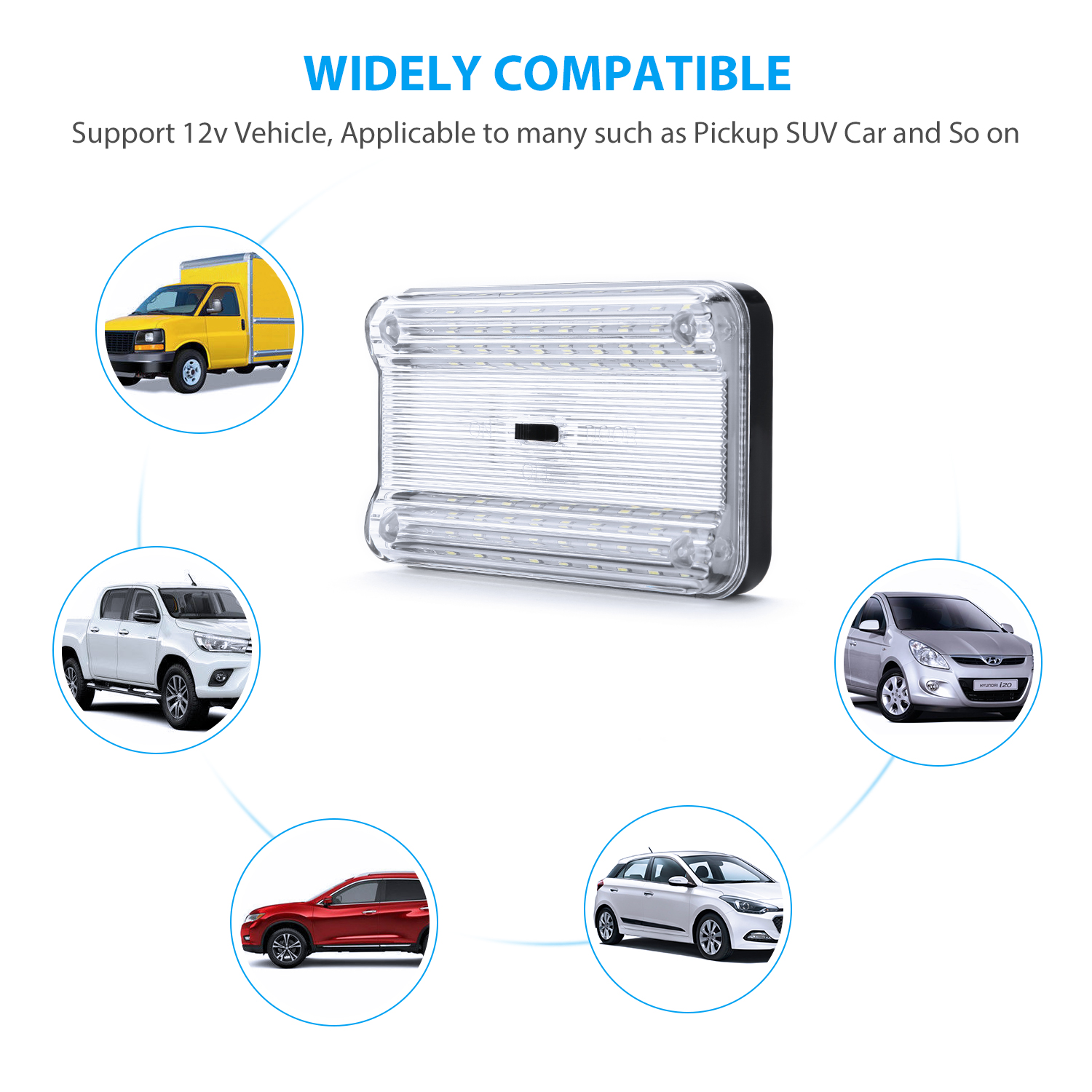 12V 36 LED Car Vehicle Interior Dome Roof Ceiling Reading Trunk Light Lamp