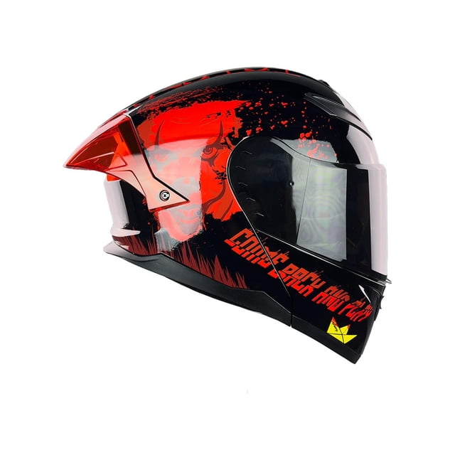 Casco Abatible De Moto Kov Stark It Rojo Negro Dot
