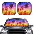 thumbnail image 2 of Naloa Palm Trees at Sunset Print 2-Piece Windshield Sunshade,Foldable Car Front Window Sun Shades,for Most Sedans SUV Truck-Large, 2 of 6