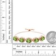 thumbnail image 2 of Gem Stone King 18K Rose Gold Plated Silver Green Peridot Tennis Bracelet for Women (11.55 Cttw, Oval 9X7MM, Gemstone August Birthstone, Fully Adjustable up to 9 inch), 2 of 3