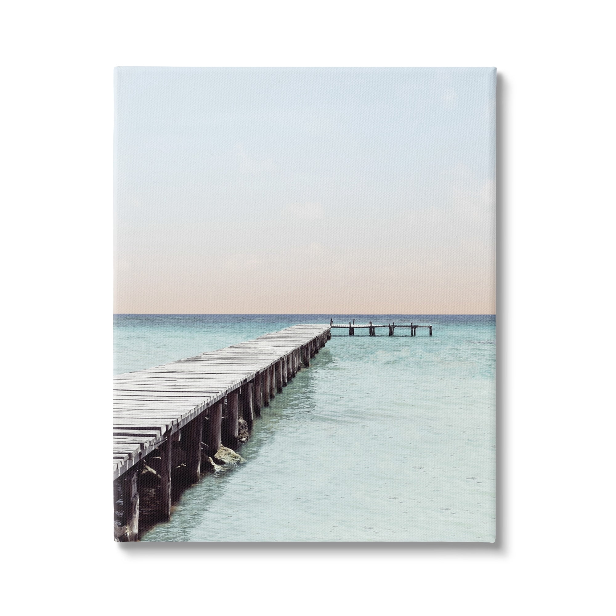 Stupell Industries Quiet Sunrise Sunset Dock Pier Soothing Ocean Scene Photography Gallery-Wrapped Canvas Print Wall Art, 30x40, by Natalie Carpentieri