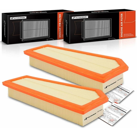 A-Premium 2-PC Engine Air Filter Compatible with Mercedes-Benz W204 W205 C250, R172 SLK250, 2012 2013 2014 2015, L4 1.8L, Flexible Panel, Replace# 2710940304