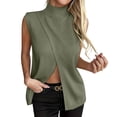 thumbnail image 2 of YanHoo Women's Sleeveless Sweater Vest Sleeveless Mock Neck Shirts Solid Color Pullover Tops Casual Business Blouses, 2 of 8