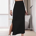thumbnail image 1 of Faldas largas Falda básica con abertura lateral Color sólido Mujer Estilo sexy Diseño simple Traje de vacaciones Cgtredaw Negro T L para Mujer, 1 of 8