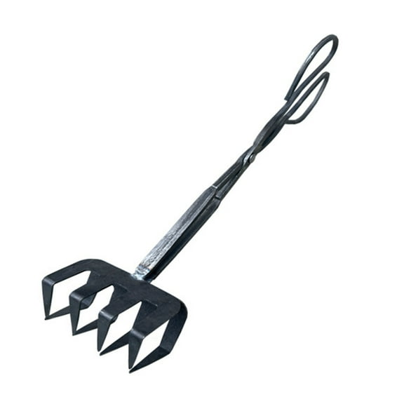 Iron Charcoal Clamp Fire Pit Tongs Metal Clip Tool for Firewood or Coal Handling