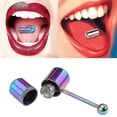 thumbnail image 3 of 1pc Cool Vibrating Barbell Tongue Rings Bars Piercing Stainless Steel Body Jewelry Cs, 3 of 5
