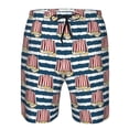 thumbnail image 4 of Wukai Popcorn Print Beach Trunks with Compression Liner Swimsuit Quick Dry Beach Sports Shorts with Pocket-Large, 4 of 8