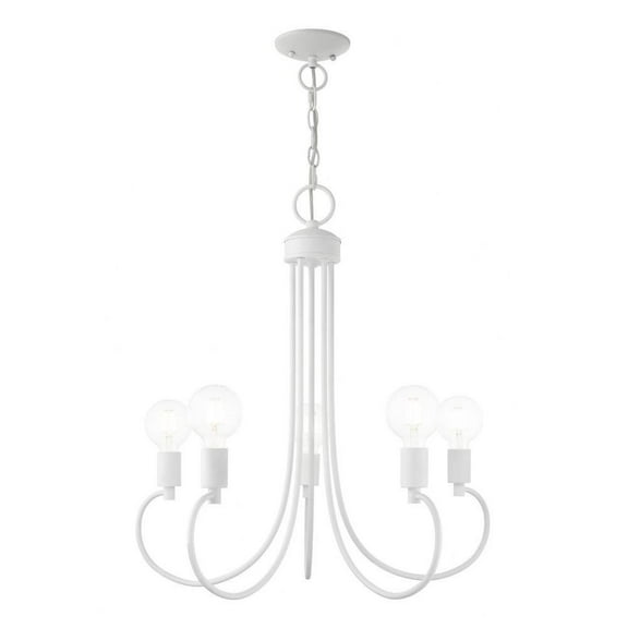 Transitional Five Light Chandelier-White Finish Bailey Street Home 218-Bel-4188480
