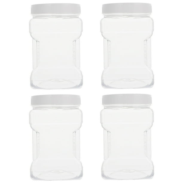 4pcs 1000ml botellas de plástico botellas de almacenamiento de miel contenedores de alimentos (transparentes)