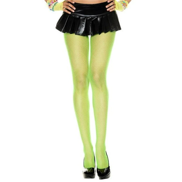 Music Legs 9001-NEONGREEN Collants Résille Sans Couture - Vert Néon