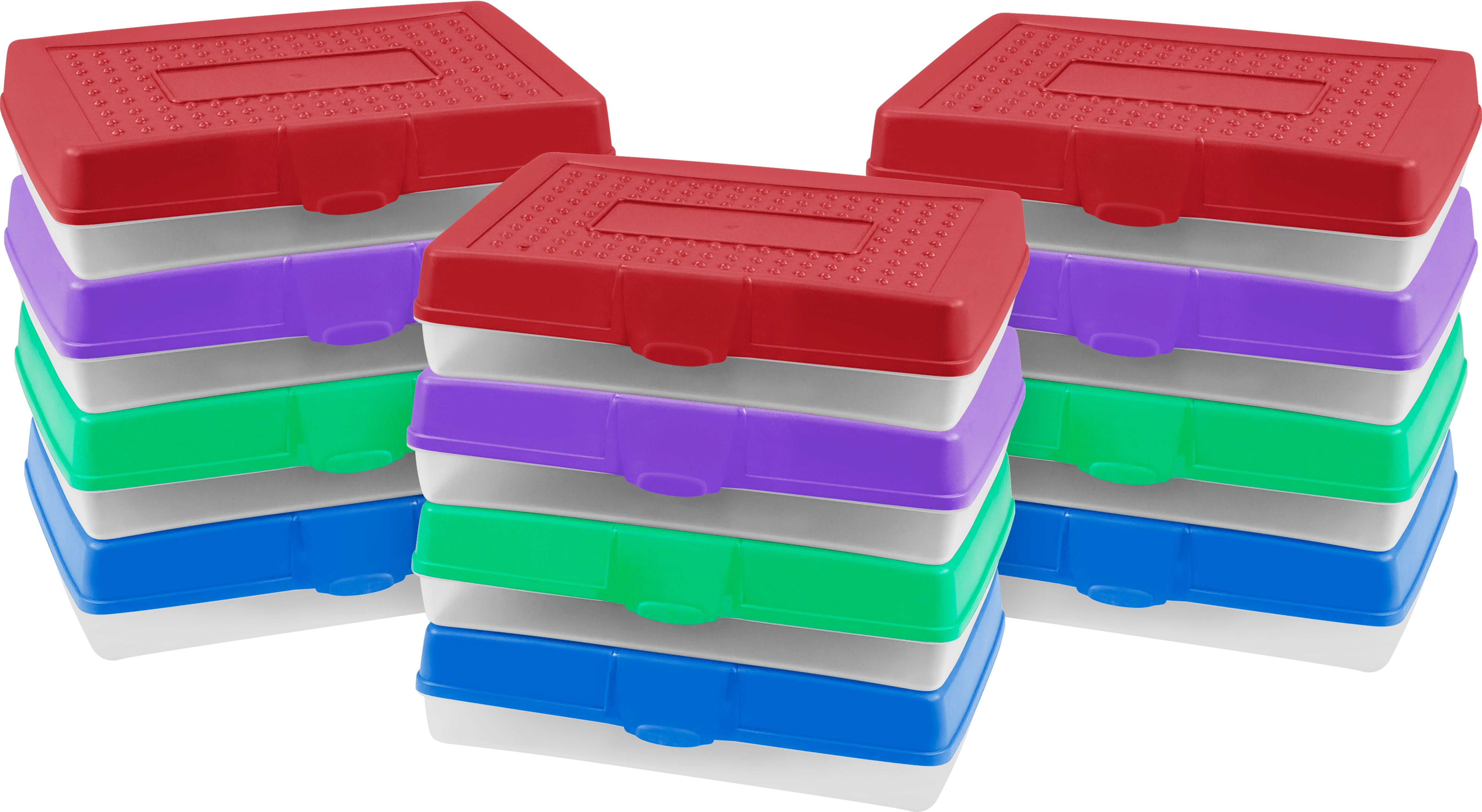 6-Pack 7.75 x 2.9 x 11.25 Inches Plastic School Supply Storage Organizer Assorted Colors 61645U06C Storex Large Pencil Box Case 
